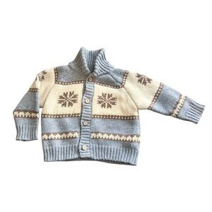 Sophitica Thick and Cozy Snowflake Button Down Sweater Baby Girls‎ 2 T